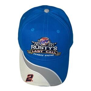 VTG Rusty Wallace Penske Racing Hat NASCAR Last Call NWOT Blue Winners Circle